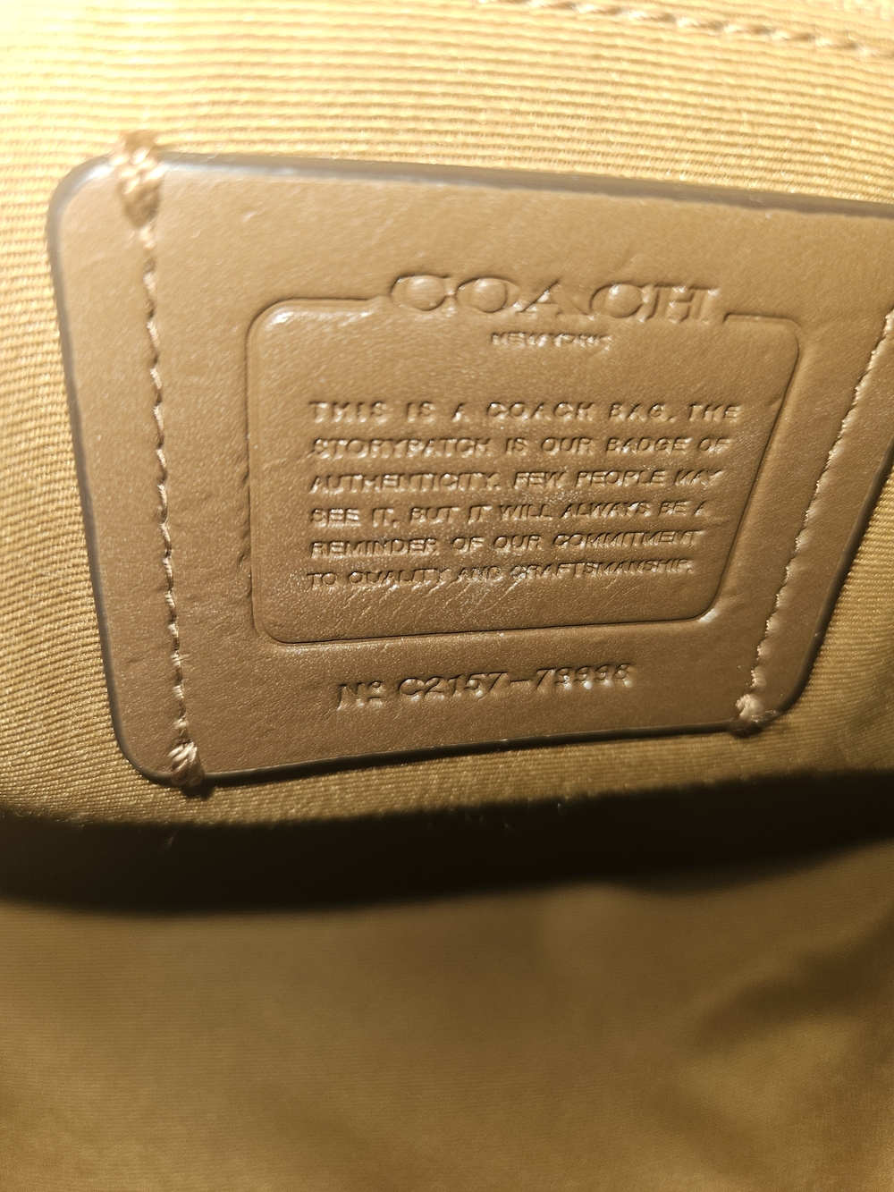 Coach Beige/Chalk Signature Tote with Gold Hardware - Picture 3 of 16